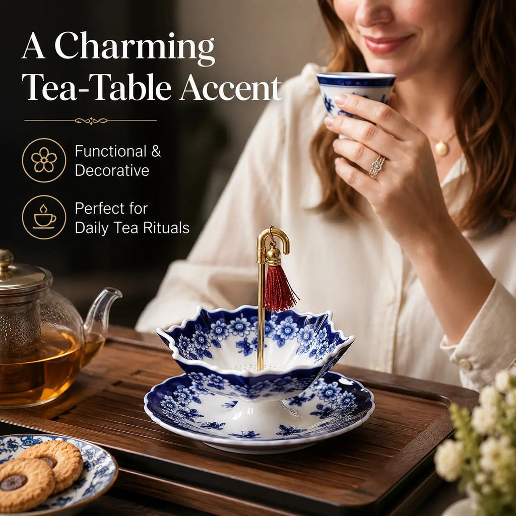 🍵✨Umbrella Ceramic Tea Strainer Set
