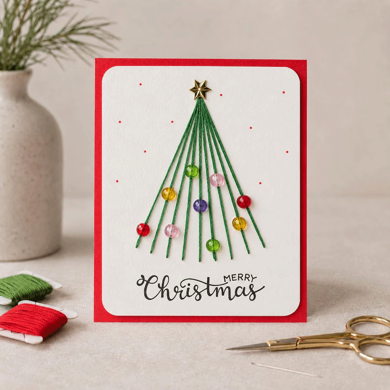 🎄🧵Christmas String Art Greeting Card DIY Kit