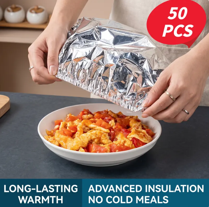 💥50K+ SOLD! ✨💖Aluminum Foil Heat-retaining Cover (50pcs)
