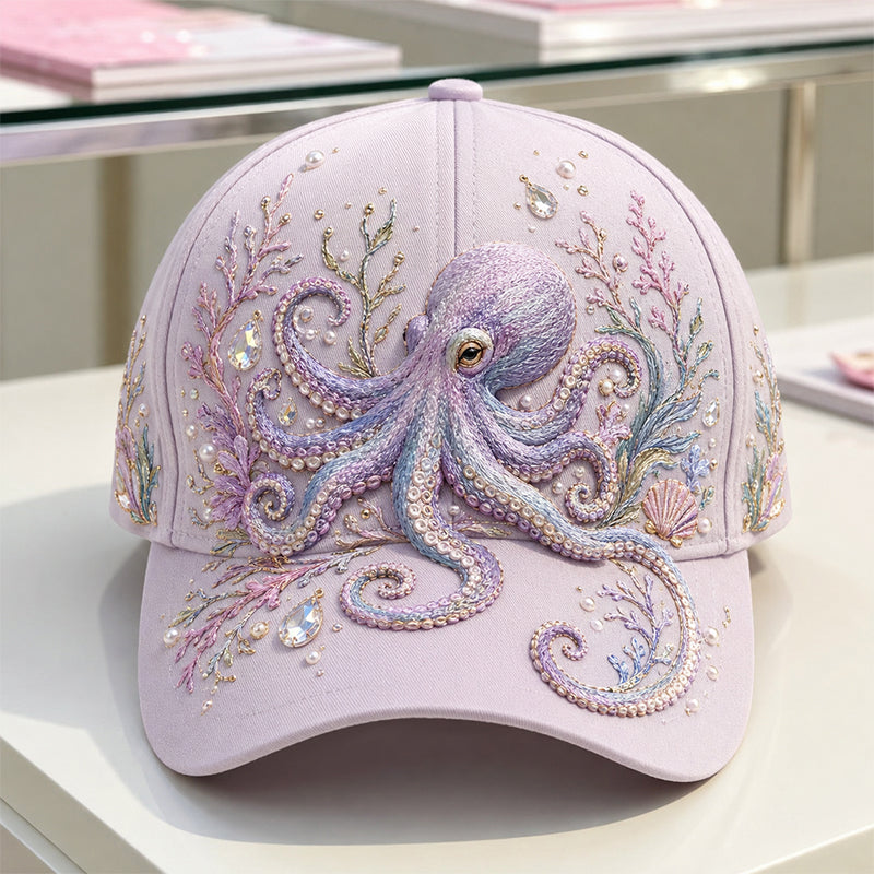 🔥 Last Day 49% OFF – 🌊 Handmade Ocean Embroidery Cap – Art You Can Wear