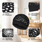 🧶 Wide-Band Crochet Hair Net | 💨 Breathable Stretch Sleep & Beauty Hair Cap
