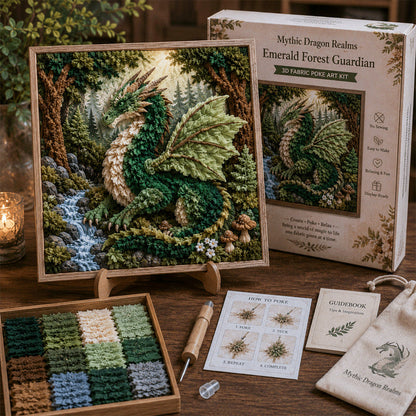🐉 Mythic Dragon Realms 3D Fabric Poke Art Kit