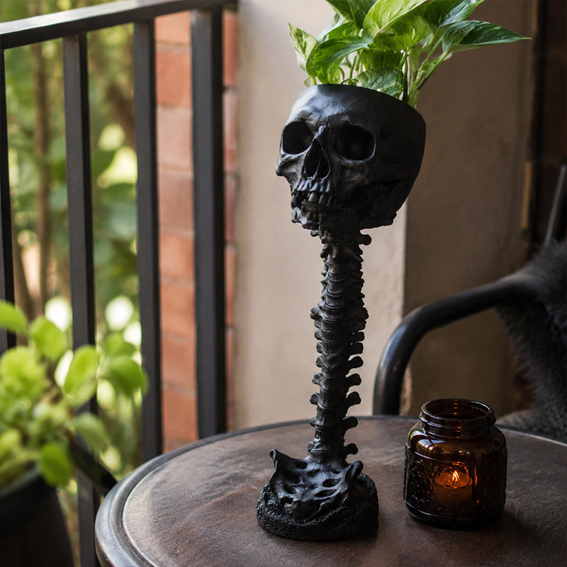 💀Gothic Skull Planter And Skeleton Vase Spooky Home Decor