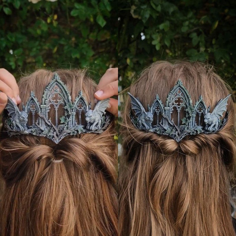 🖤👑 Gothic Gargoyle Cathedral Crown Hair Accessory