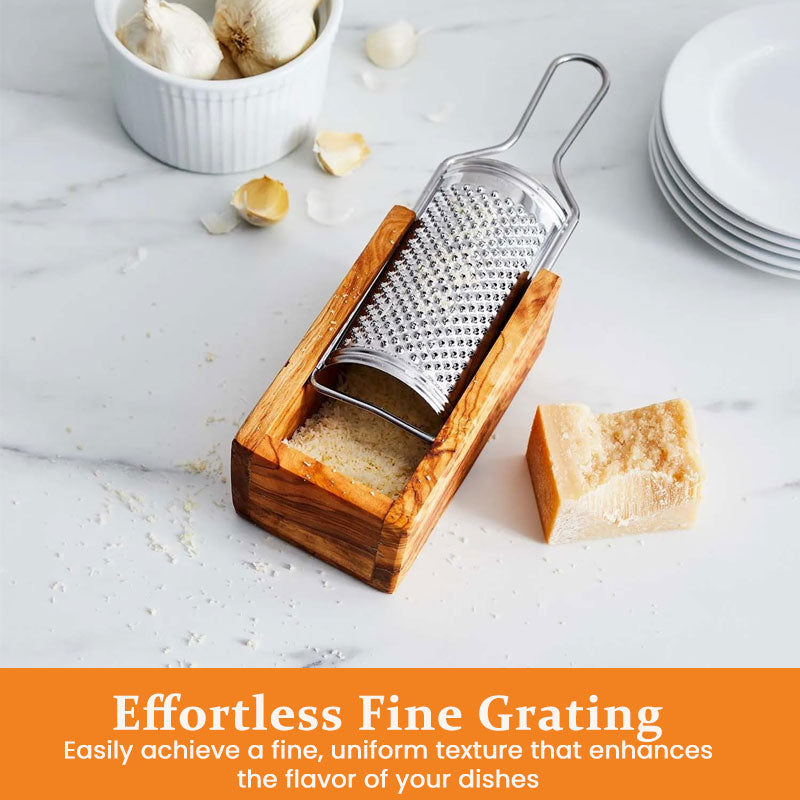 Parmesan Cheese Grater with Olive Wood Box