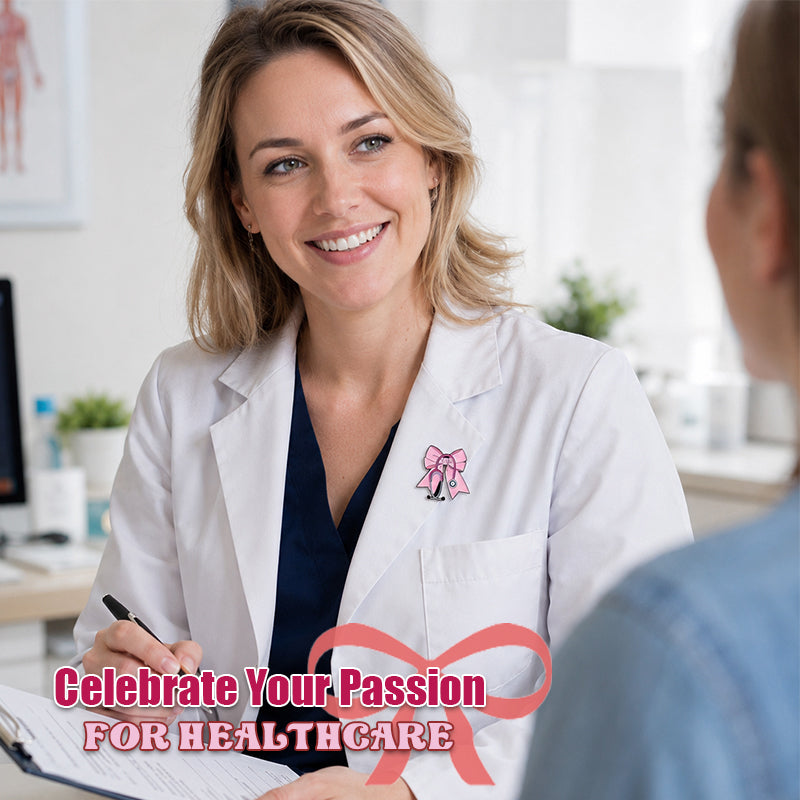 💖Last Day 50% OFF - —🎀 Pink Bow Stethoscope Enamel Pin