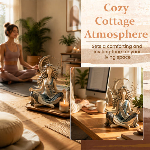 ✨ Sun & Moon Goddess Sculpture Set Boho Spiritual Home Decor Statues