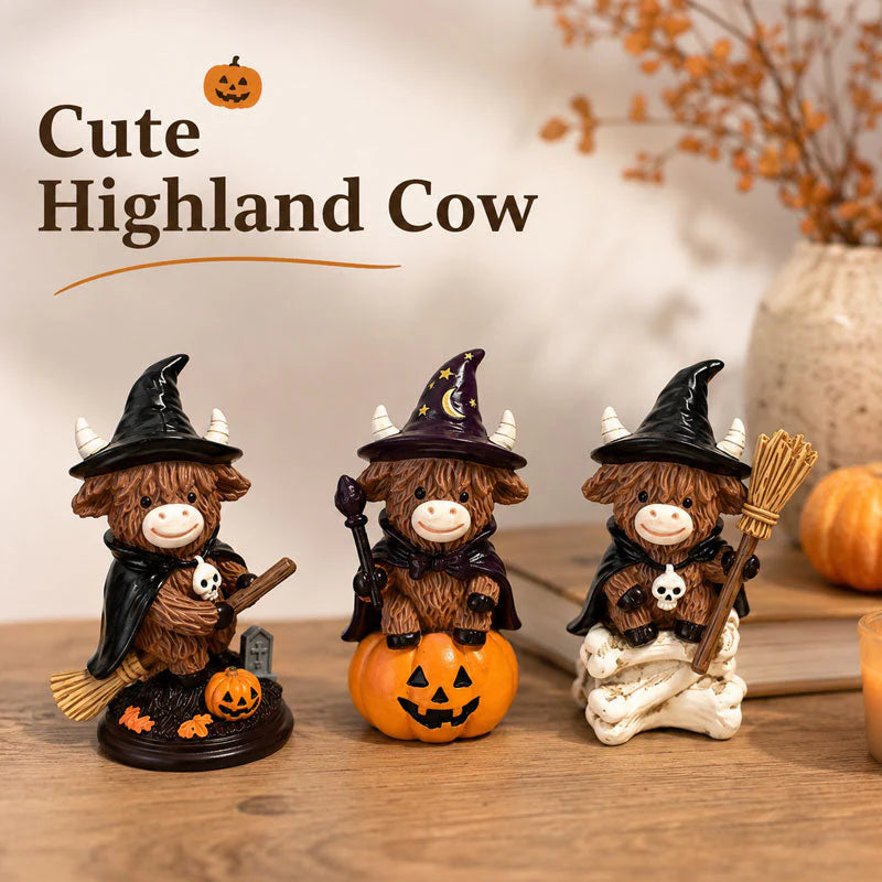Halloween Highland Cow Witch Ornament🎃🐄