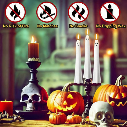 🎃👻 Remote controlled ghost light with 3D flaming wick 👻🎃