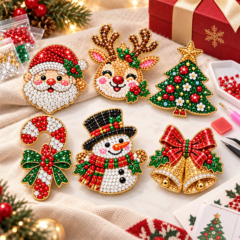 🎁 DIY Diamond Painting ☃️ Christmas Brooch Kit