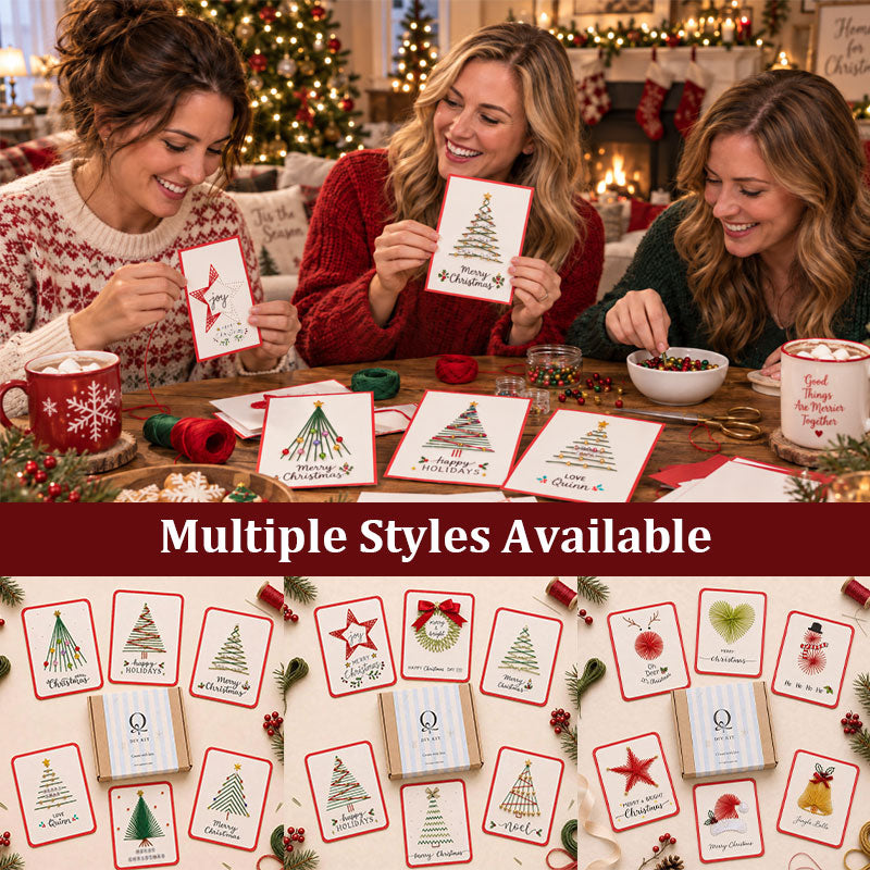 🎄🧵Christmas String Art Greeting Card DIY Kit – Handmade Gift for Family & Friends