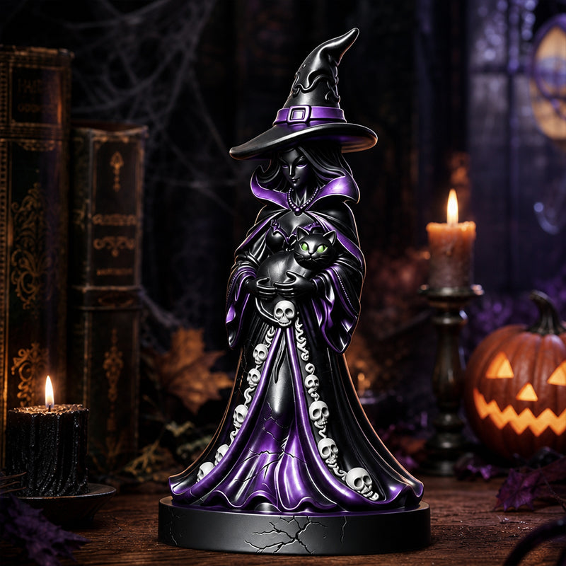 Halloween Resin Witch Figurine: Dark Aesthetic Decor & Festive Gift