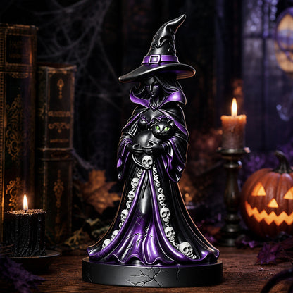 Halloween Resin Witch Figurine: Dark Aesthetic Decor & Festive Gift