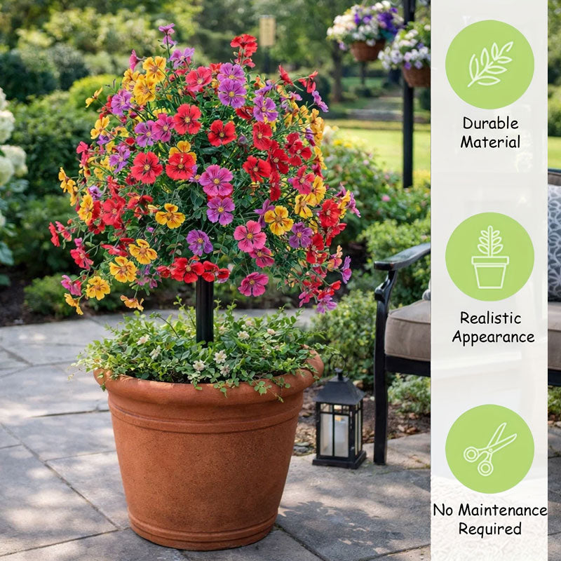 🔥 LAST DAY 50% OFF! 🏡💐Artificial Eucalyptus and Violet Ground-Insert Floral Decoration