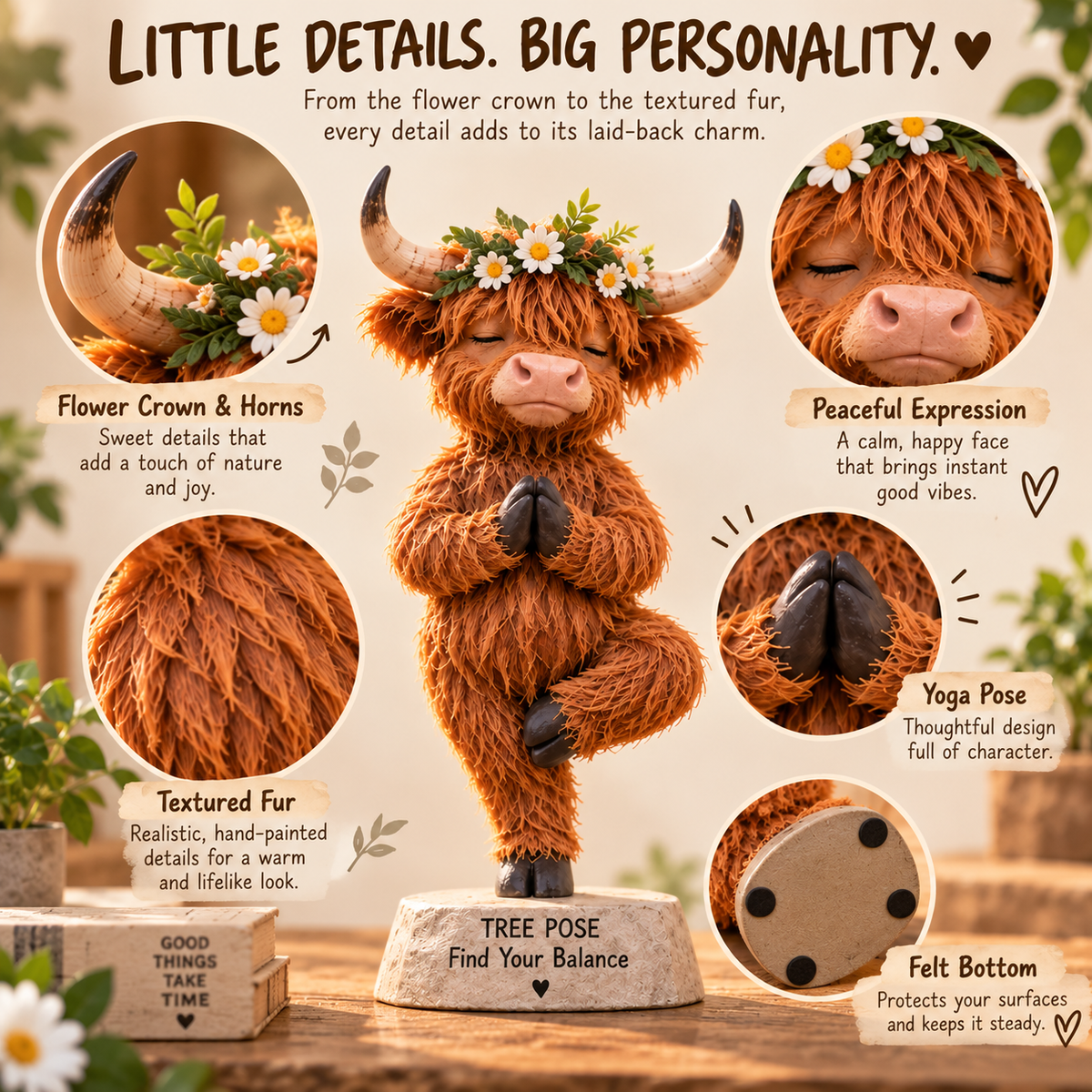 🧘 Find Your Balance – Meet Your Fluffy Little Highland Cow 🐮✨