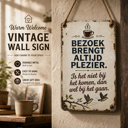 Visitors Are Always a Delight! ✨ The ultimate nostalgic wall sign that welcomes every guest with a smile.