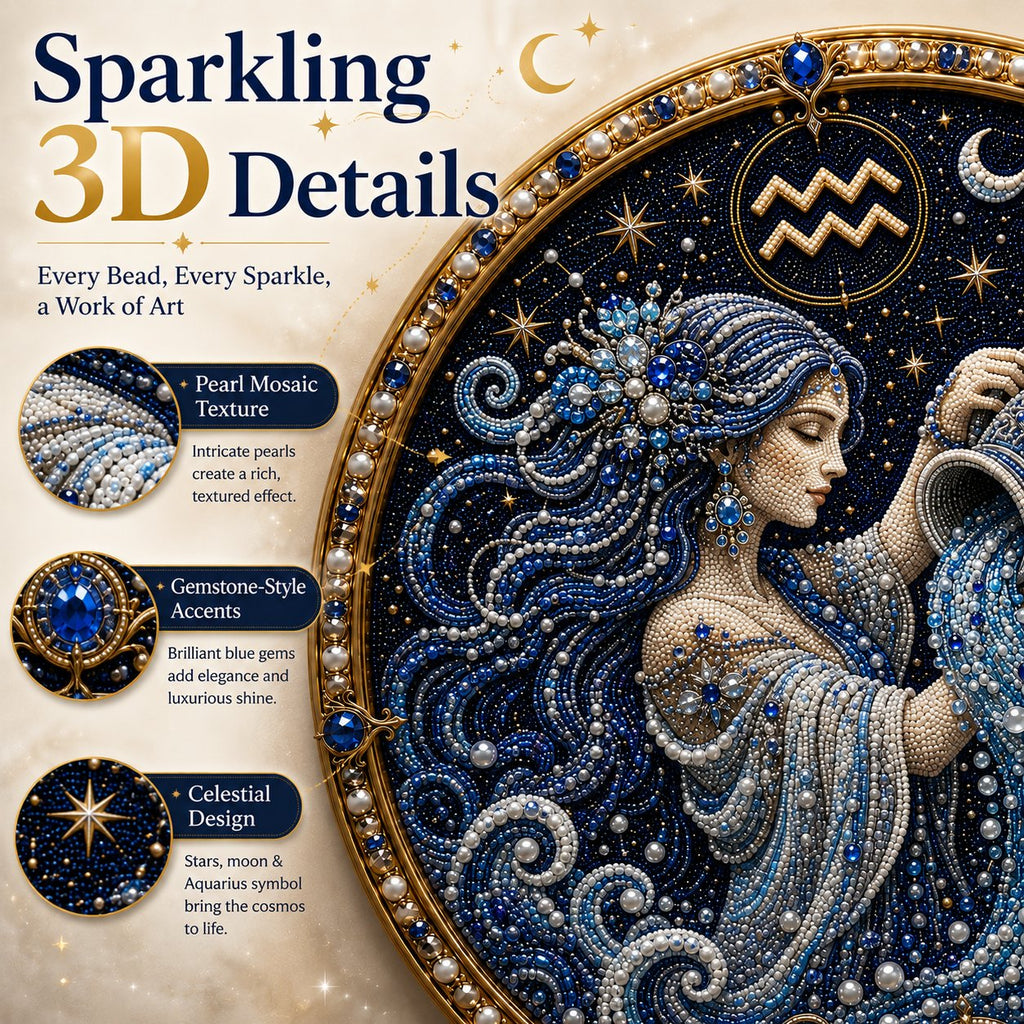 12 Zodiac Signs Diamond Pearl Art Kit – Celestial DIY Wall Decoration✨