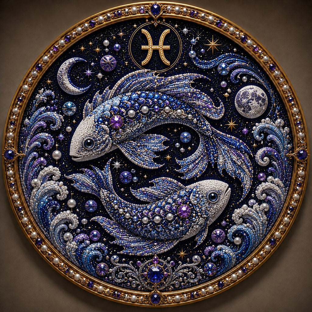 12 Zodiac Signs Diamond Pearl Art Kit – Celestial DIY Wall Decoration✨