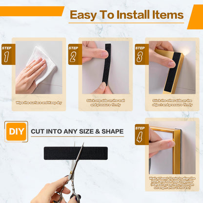 Adhesive-backed Velcro 🛠️ Secures any item without drilling or nails! 🔒