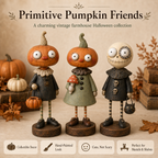 🎃Primitive Pumpkin Friends – Vintage Halloween Figurines Collection