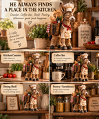 👨‍🍳The Stubborn Little Chef — Carved Kitchen Donkey Figurine