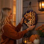 ✨ Cute Stacked Highland Cow Door Plaque With Built-in Warm Lights For Porch Wall