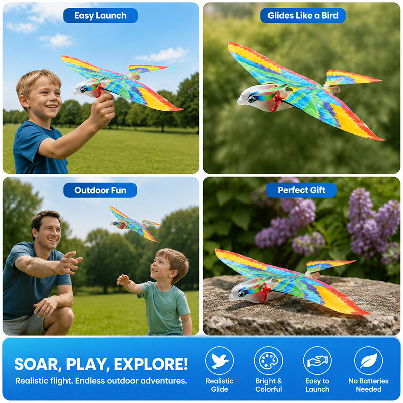 Flying Bird Glider Toy – Colorful Flapping Wing Outdoor Flyer