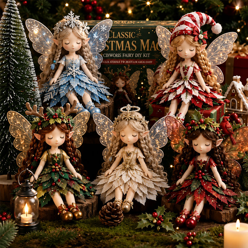 Christmas Patchwork Fairy Sewing Kit – Set of 4 Dolls