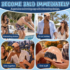 😂 Funny Realistic Bald Head Swim Cap – Hilarious Prank Swimming Hat 🏊‍♂️