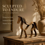 Vintage Metal Horse Sculpture – Rustic Equestrian Home Decor 🐎