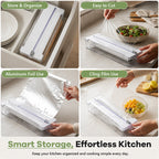 Kitchen Aluminum Foil Paper Plastic Wrap Storage Cutting Box