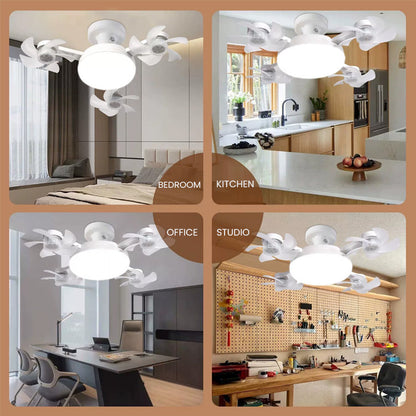 🌀Foldable Socket Ceiling Fan Light with Remote, Energy-Saving Cooling & Lighting for Bedroom & Home