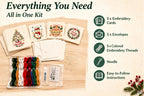 🌲Christmas Hand Embroidery Card DIY Kit | Stitch Your Way Into the Christmas Spirit ✨ 🎁