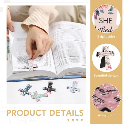 🔥LAST DAY 50% OFF -📖12 Pcs Magnetic Cross Bookmarks Gifts for Bible Study, Readers, Teachers, Students🌸✝️
