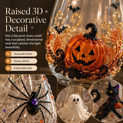 🎃 3D Halloween Artisan Glassware Collection | For Magical Halloween Sips, Eye-Catching 3D Details, Luminous Festive Party Moments & Cozy Fall Home Bar Glow ✨