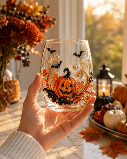 🎃 3D Halloween Artisan Glassware Collection | For Magical Halloween Sips, Eye-Catching 3D Details, Luminous Festive Party Moments & Cozy Fall Home Bar Glow ✨