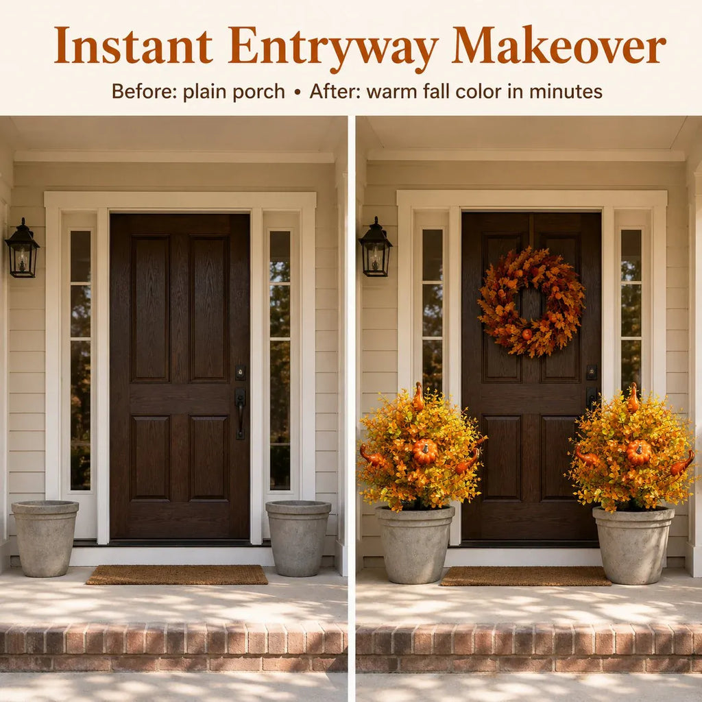 🔥 Artificial Fall Pumpkin Tree Stakes – Instant Autumn Porch Decor