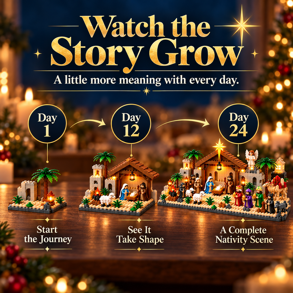 ✝️🎄 Nativity Advent Calendar – 24-Day Buildable Christmas Nativity Set
