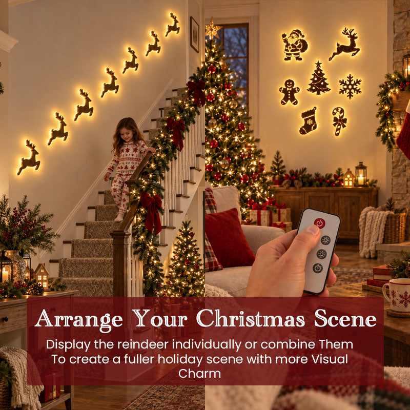🎄 LED Reindeer Wall Decorations - ✨Festive Christmas Lighting