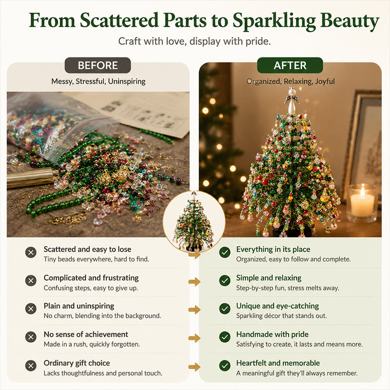 ⏳ Limited Time Offer — 50% OFF Today!🎄 Handmade Elegant Beaded Mini Christmas Tree