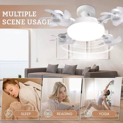 🌀Foldable Socket Ceiling Fan Light with Remote, Energy-Saving Cooling & Lighting for Bedroom & Home