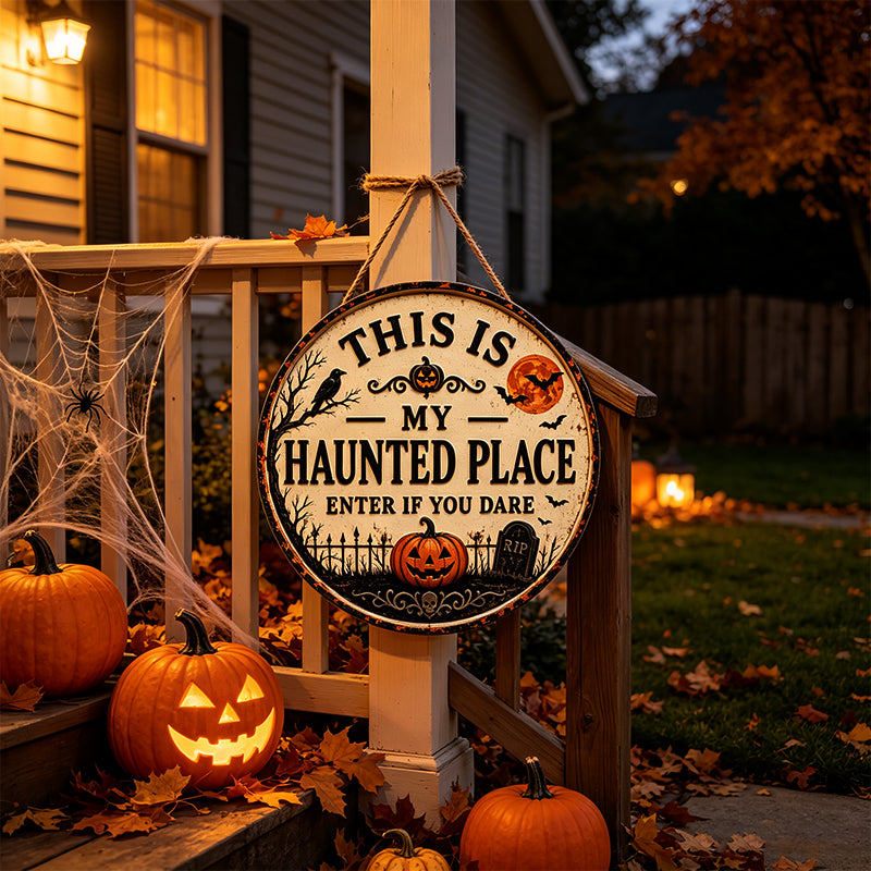 This Is My Haunted Place Halloween Door Sign