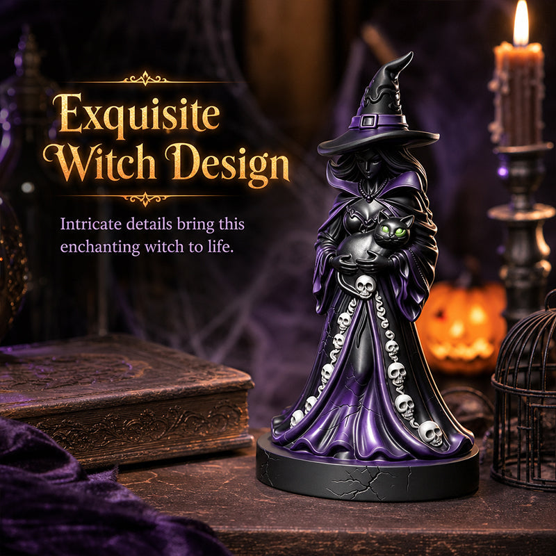 Halloween Resin Witch Figurine: Dark Aesthetic Decor & Festive Gift