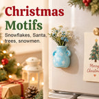 🎄🏺 Christmas Mini Vase Fridge Magnet — Festive 3D Holiday Accent for Magnetic Surfaces