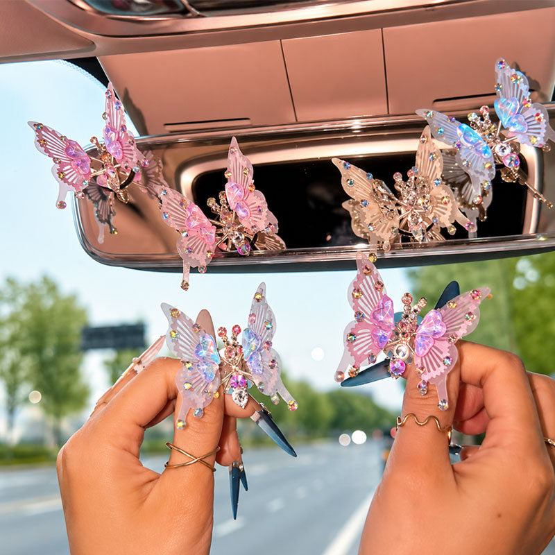 🔥 Enchanted Butterfly Crystal Car Vent Clip