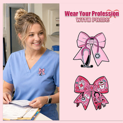 💖Last Day 50% OFF - —🎀 Pink Bow Stethoscope Enamel Pin