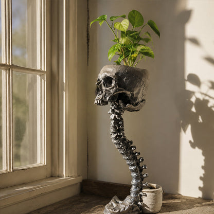 💀Gothic Skull Planter And Skeleton Vase Spooky Home Decor