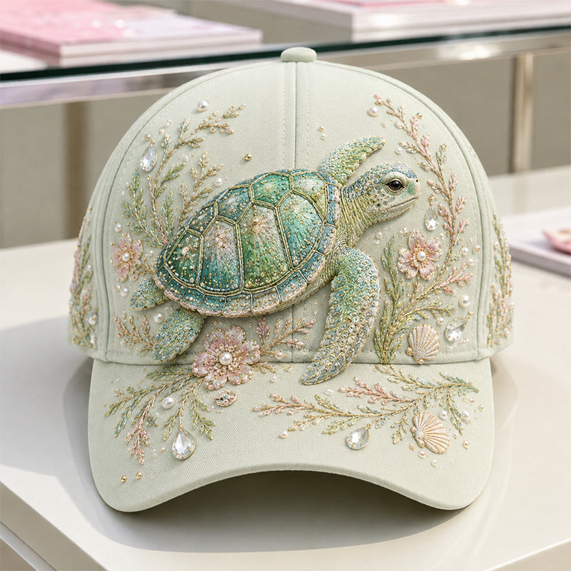 🔥 Last Day 49% OFF – 🌊 Handmade Ocean Embroidery Cap – Art You Can Wear