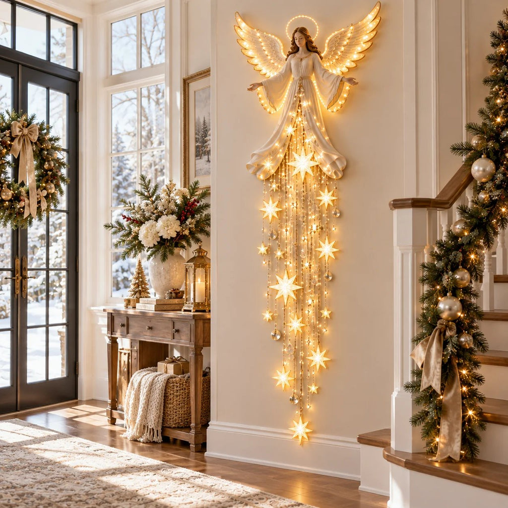 ✨Angel Blessing Starfall Wall LightTM – Heavenly Christmas Wall Decor