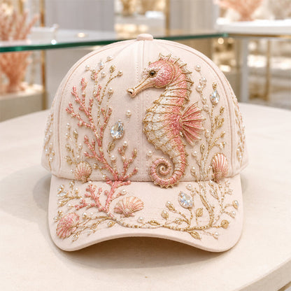 🔥 Last Day 49% OFF – 🌊 Handmade Ocean Embroidery Cap – Art You Can Wear